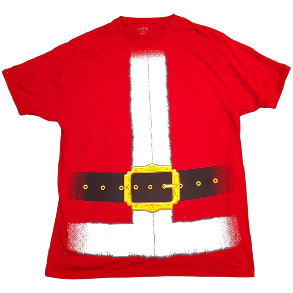 HOLIDAY TIME Santa Claus Christmas Red T-shirt Men's XL Holidays - Picture 1 of 5